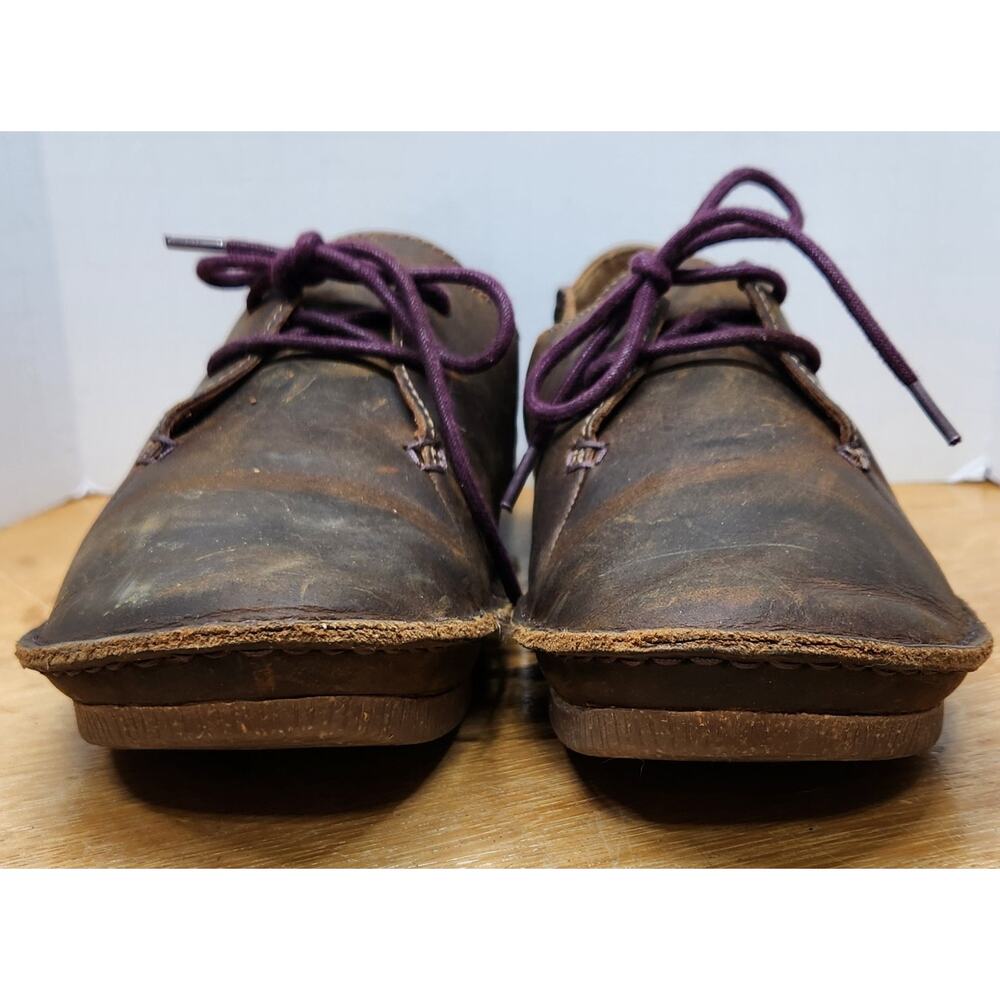 Clarks Janey Mae Brown Classic Leather Beeswax Lace Up Shoes Women's 8.5M - Picture 2 of 9